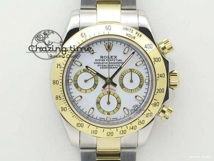 1224 DayDate 40 SS GSF Gain Weight White Roman Dial Diamonds Bezel on President Bracelet A Sustainable 1920